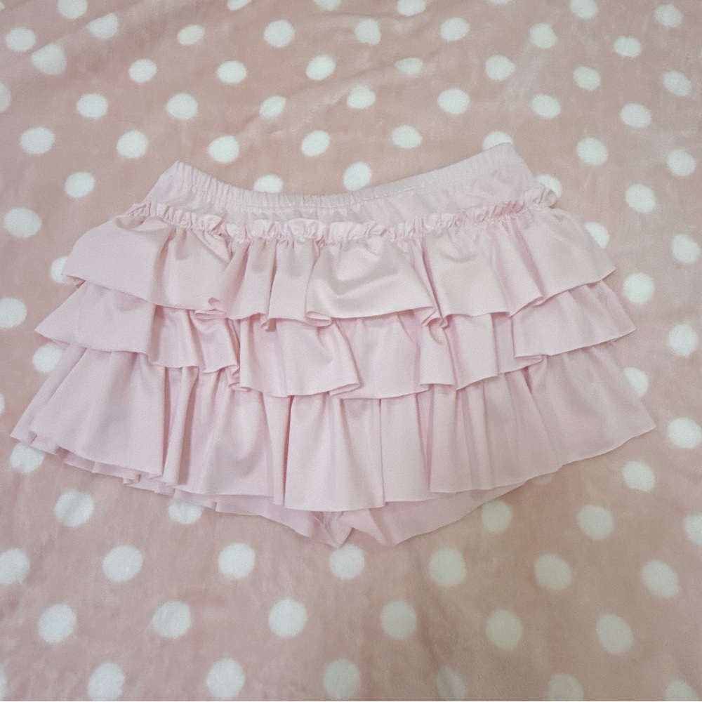 Women's Pink Ruffle Mini Skirt